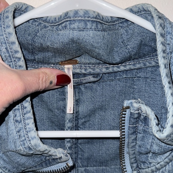 Free People Denim Bomber Jacket - Picture 4 of 5